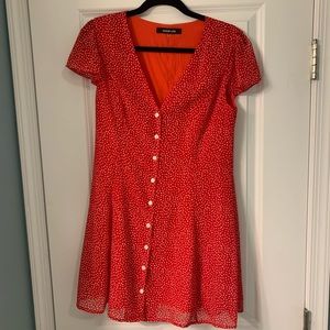 Red polka dot dress